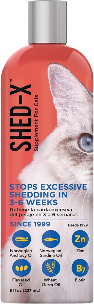 Shed-X の液体猫の補足、8oz – 100% の自然な–ヒドの擁護者、助けの必要な脂肪酸、ビタミンおよび鉱物の猫の補足と取除く猫