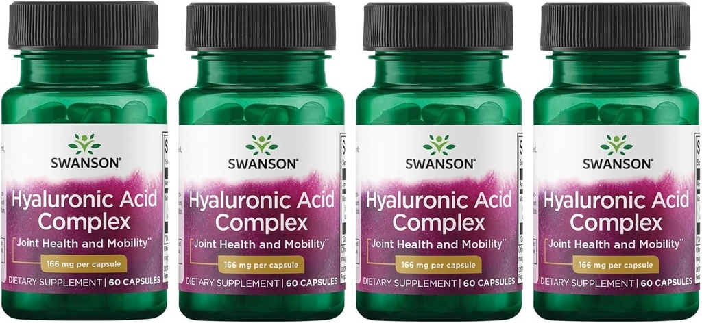 Swanson Hyaluronic Acid Complex 166 mg 60 Caps (4 Pack)