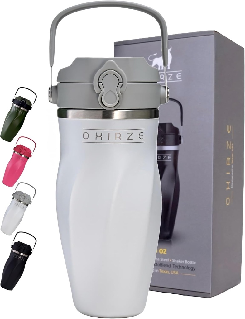 パイナップミックスのためのシェーカーボトル - シェイク、スムージー、カクテル - リークプロフ、26oz、銅絶縁ブレンダーカップ、BPAフリーの混合ツールが必要、(アークティックパール)