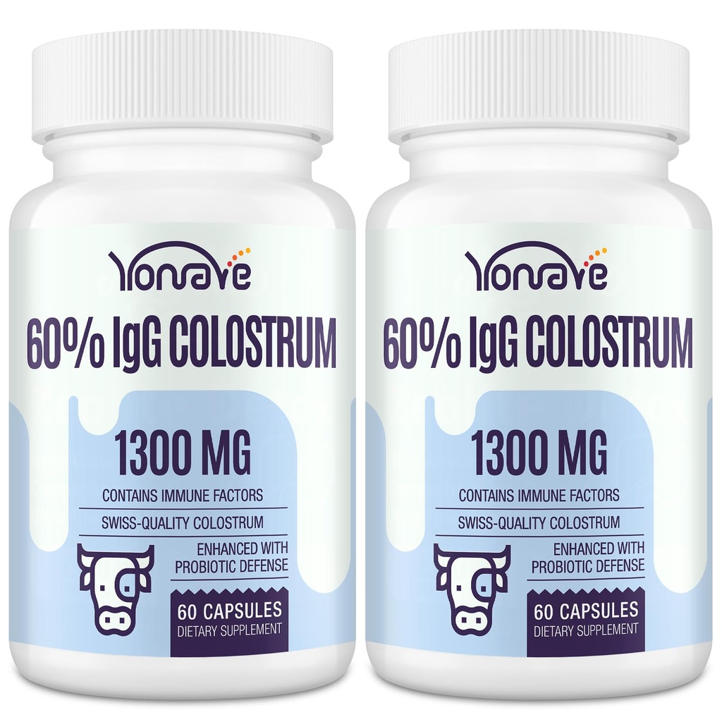 牛のColostrumのカプセルの補足1300mg - 余分高い60% IgGの牛牛牛のColostrum - Gut、骨、練習、免疫- 120のカプセル