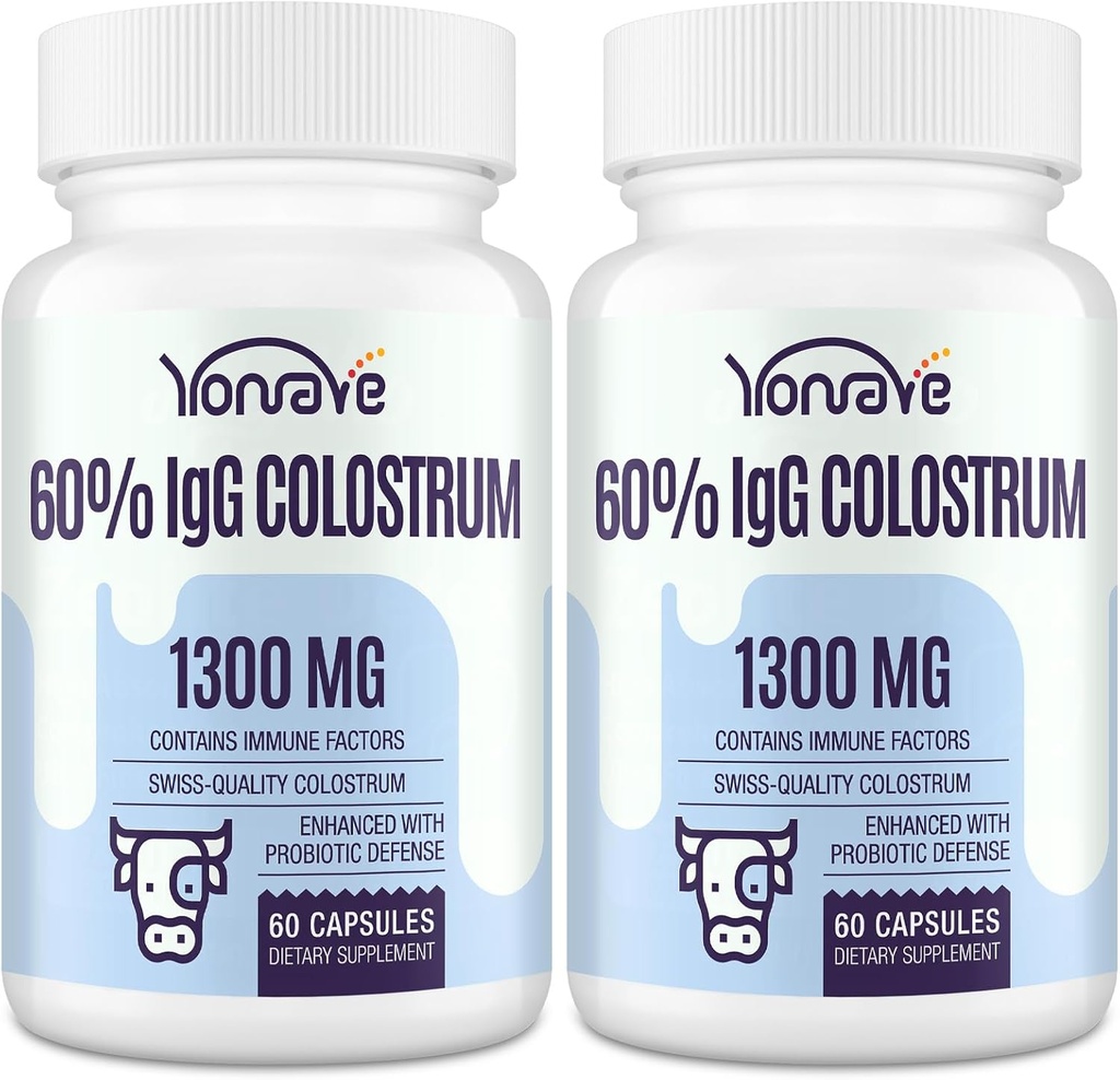 牛のColostrumのカプセルの補足1300mg - 余分高い60% IgGの牛牛牛のColostrum - Gut、骨、練習、免疫- 120のカプセル
