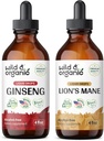 ワイルド&オーガニック ジンセン シンチャー 4 fl oz & Lion's Mane Tincture 4 fl oz