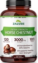 Zazzeeの余分強さの馬のChestnut 10:1のエキス、3000のmgの強さ、20%のAescinsの4か月の供給、120のビーガン カプセル、集中し、標準化された10Xのエキス、全非GMO、米国でなされる