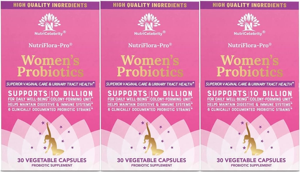 女性のための Nutricelebrity のプロバイオティクス 10 の鋼片 CFU 6 の緊張、Digestive、Vaginal&Immune の健康、PH のバランス及びフェミニンの健康、Period 苦痛、BV の救助、クランベリーのエキス+ 3 のパック