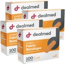Dealmed Sterile Flexible Fabric Adhesive Bandages – 1x3 Inch – 100/Box - 4 Boxes - Breathable First Aid Strip Pack - Soft Stretch Wound Patch for Medical, Emergency Kits & Clinic