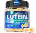 Sugar Free Lutein 20mg 40mg and Zeaxanthin Gummies for Eyes with Omega 3 (EPA 190mg & DHA 80mg), Lutein Supplements Eye Vitamins Filled Gummies Plus Bilberry, Goji Berry & Saffron, Vegan - 60 Count