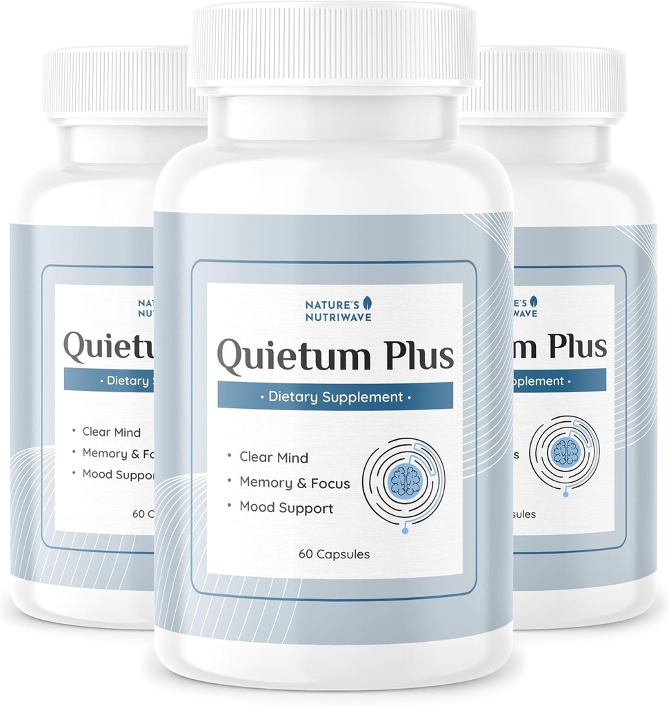 Quietum Plus - ハーブエキスと植物ベースの式 - 非GMO、GMP認定 - 60カプセル、3ヶ月の供給