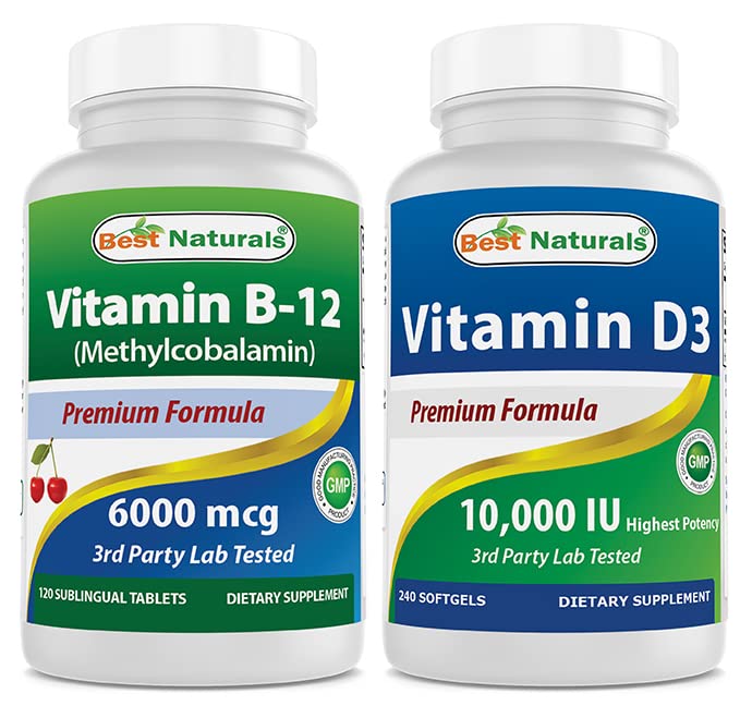 ベストナチュラルビタミンB12 6000 mcg&ビタミンD3 10000 IU