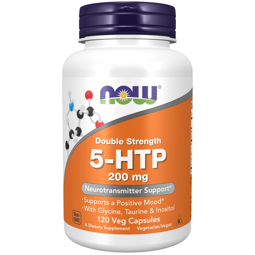 NOWの補足、5-HTP (5ヒドロキシトリプトファン) 200のmgの二重強さ、Neurotransmitterサポート*、120のベジのカプセル