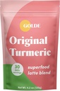 GOLDE - Superfood Latte Blend - Original Turmeric - Plant-Based w/Coconut, & Ginger - Vegan, Keto, Sugar-Free - 30 Servings