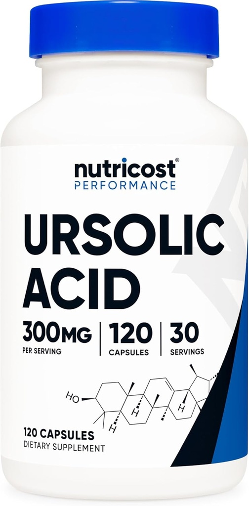 Nutricostのウルゾル酸300mg、120カプセル - ベジタリアン、非GMO、グルテンフリー、大豆フリー