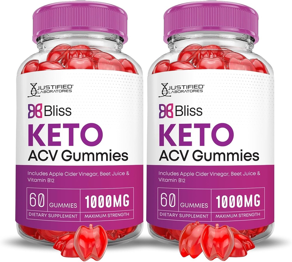 正当な研究所 (2 パック Bliss Keto ACV Gummies 高度な式 1000MG Bliss Keto Gummies Apple Cider Vinegar Boost 配合 Pomegranate Beet ジュース パウダー B12 ビーガン非 GMO 120 Gummys