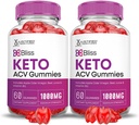 正当な研究所 (2 パック Bliss Keto ACV Gummies 高度な式 1000MG Bliss Keto Gummies Apple Cider Vinegar Boost 配合 Pomegranate Beet ジュース パウダー B12 ビーガン非 GMO 120 Gummys