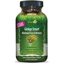 Irwin Naturals Ginkgoスマート強力な向知性脳ブースター - DMAE、Clubmos、Choline、Acetyl L-Carnitineと最大メモリ、フォーカス&メンタルクラリティをサポート - 120液体Softgels