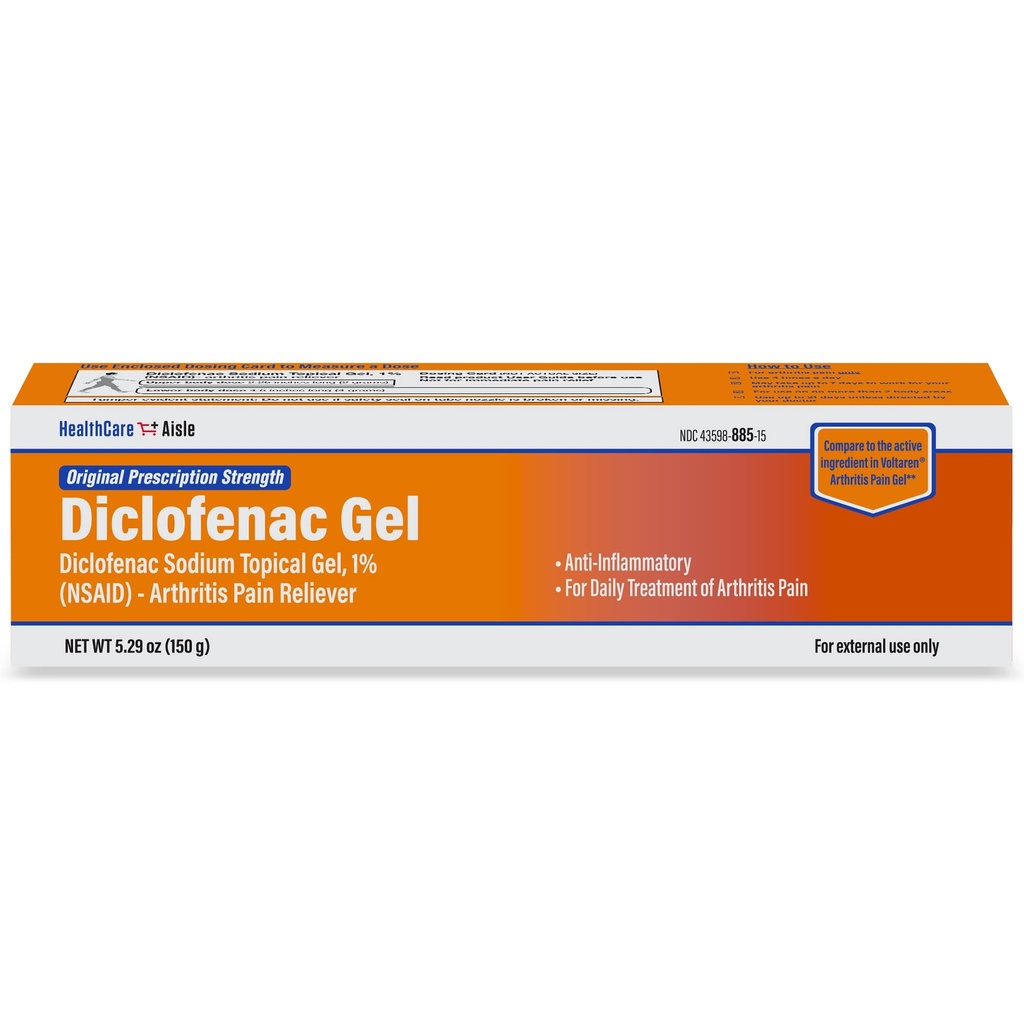 HealthCareAisle Diclofenac ゲル、1%、関節炎の痛みの軽減 - 150 g の管 - 元の規定強さ(NSAID)