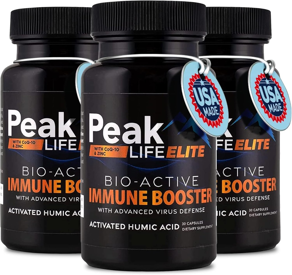 免疫ブーストサポート - ヒューミック酸イオントレースミネラル、CoQ10、亜鉛 - 高度なパフォーマンスとバイタルボディバランスのための毎日の栄養(3パック)