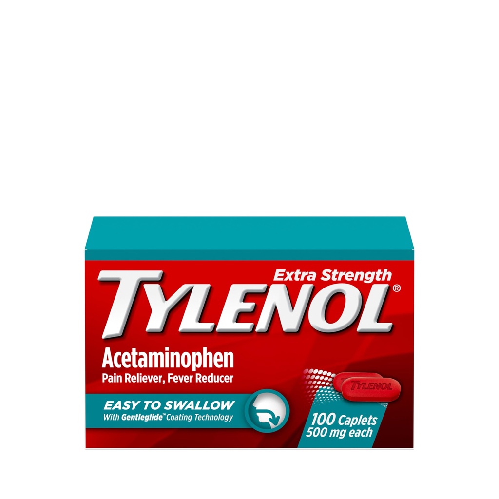 Tylenolの余分強さはAcetaminophen、痛みのReliever及びレバーの減力剤をSwallowに容易 Gentleglideの技術、500のmgの余分強さのアセトアミノフェン、100のctの大人のためのカプレットに塗りました