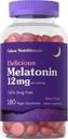 Carlyle Tahoe Nutritionals Melatonin Gummies 12mg | 180カウント | ベリーフレーバー ガミー | 無料のサプリメント | 完全菜食主義者の, ノンGMO, グルテンフリー
