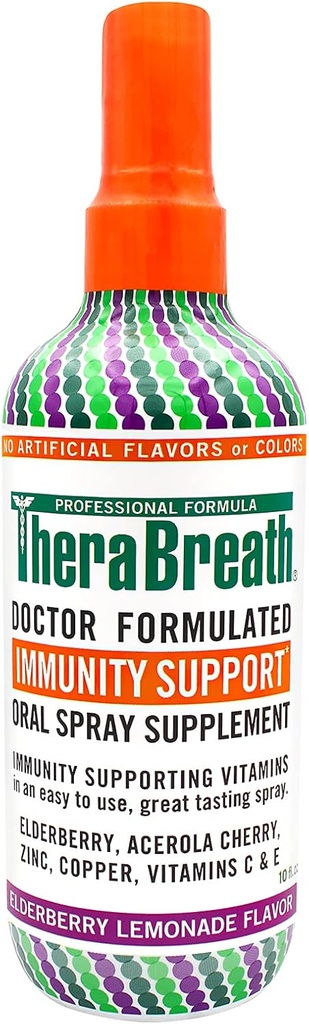TheraBreathの免除サポート 医者によってフォーミュレートされる口頭スプレーの補足、ElderberryのLemonade、10のOunce