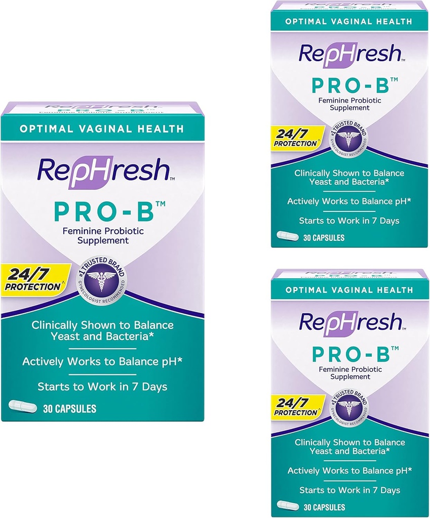 RepHresh Pro-B プロバイオティックフェミニンサプリメントカプセル(3パック)