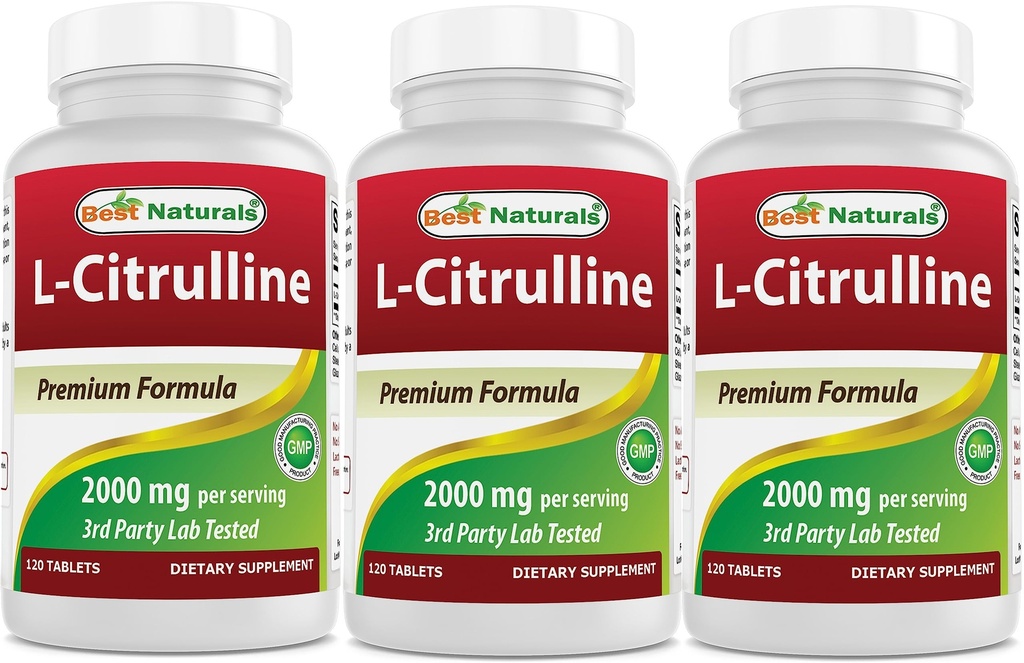 ベストナチュラルL-シトルリン2000mg/サービング - 非GMO -グルテンフリー - 120錠(120カウント)