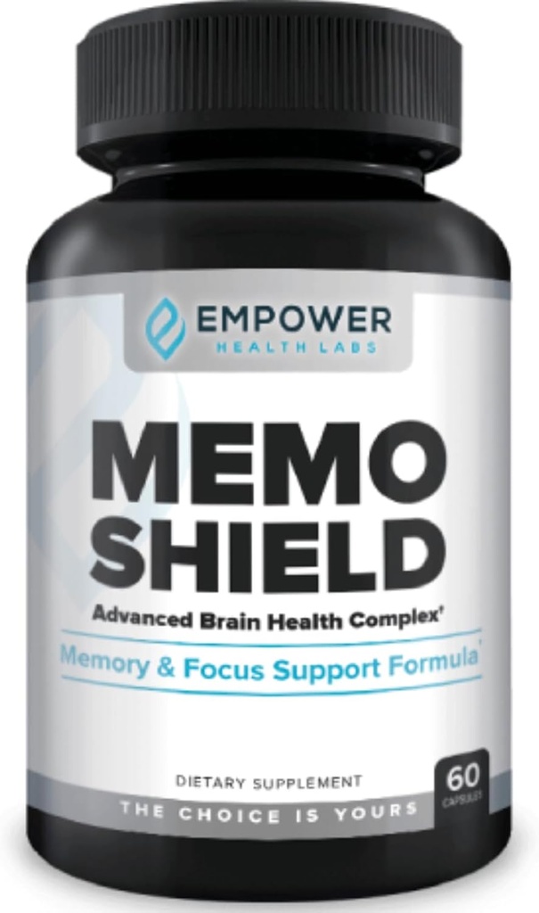 MemoShield Brain Health Supplement - ライオンのマネ、Bacopa Monnieri、およびGinkgo Biloba - 認知機能と脳の健康フォーミュラ - 60カプセル