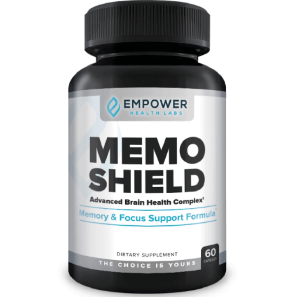 MemoShield Brain Health Supplement - ライオンのマネ、Bacopa Monnieri、およびGinkgo Biloba - 認知機能と脳の健康フォーミュラ - 60カプセル