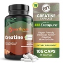 EarthNutri のクレアチンの Monohydrate のカプセル-よりよい吸収のために Micronized -サポート筋肉強さ及び回復-105 のカプセル(サービングごとの 5000mg、7 カプセル)
