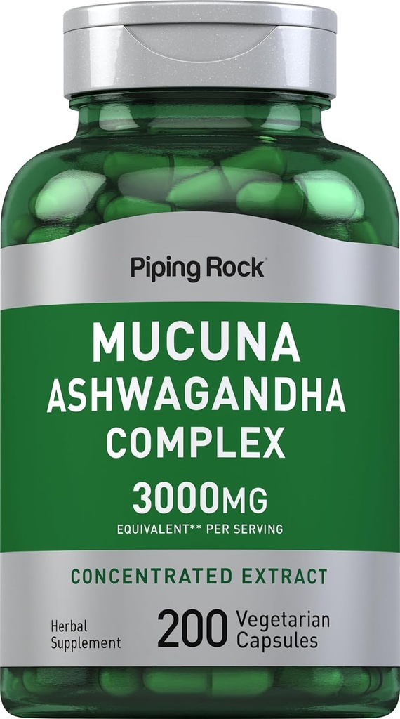 ピッピングロック マグナ アシュワガンダ 3000mg | 200カプセル | 男女別総合エキスサプリメント | ベジタリアン・非GMO・グルテンフリー