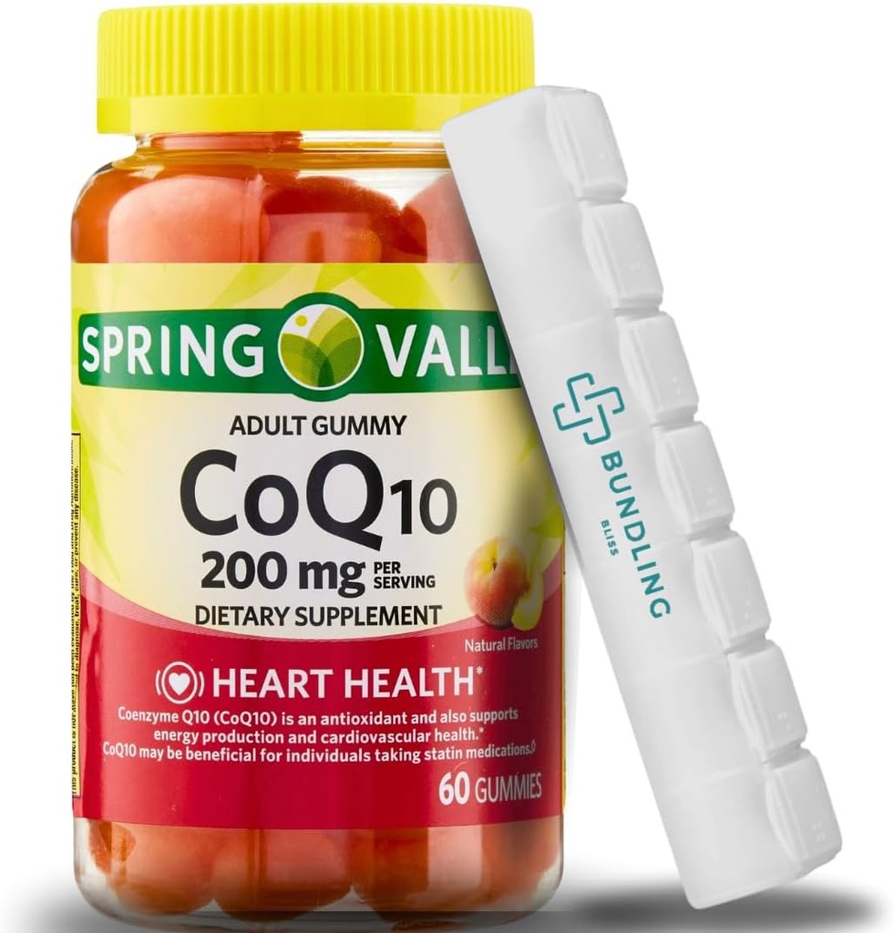 スプリングバレーCoQ10 200mgグミー、栄養補助食品、60カウント7デイピルオーガナイザーが含まれています - 1パック