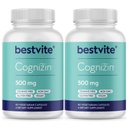 BESTVITE Cognizin Citicoline 500mg (120 ベジタリアンカプセル) (60x2) - 臨床的に勉強されたプレミアムコリンの向知性 - せん断なし - ビーガン - グルテンフリーグルテンフリー - 脳は、メモリとフォーカスのためのサプリメント