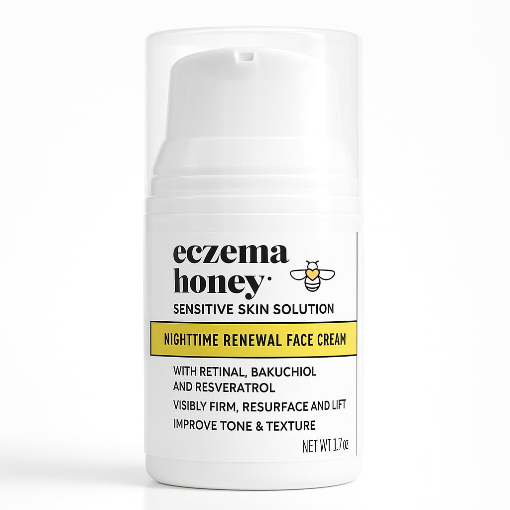 ECZEMA の蜂蜜によって集中される夜間更新された顔のクリーム-反老化のスキン ケア プロダクト-Eczema、乾燥した及び敏感な皮のための光沢が無い表面保湿剤(1.7 Oz)