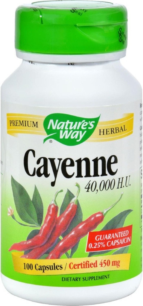 Nature's Way CayenneとPepper 450 Mgカプセル、100カウント