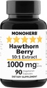 MONOHERB Hawthornベリーエキス1000mg - 90ベジタリアンカプセル