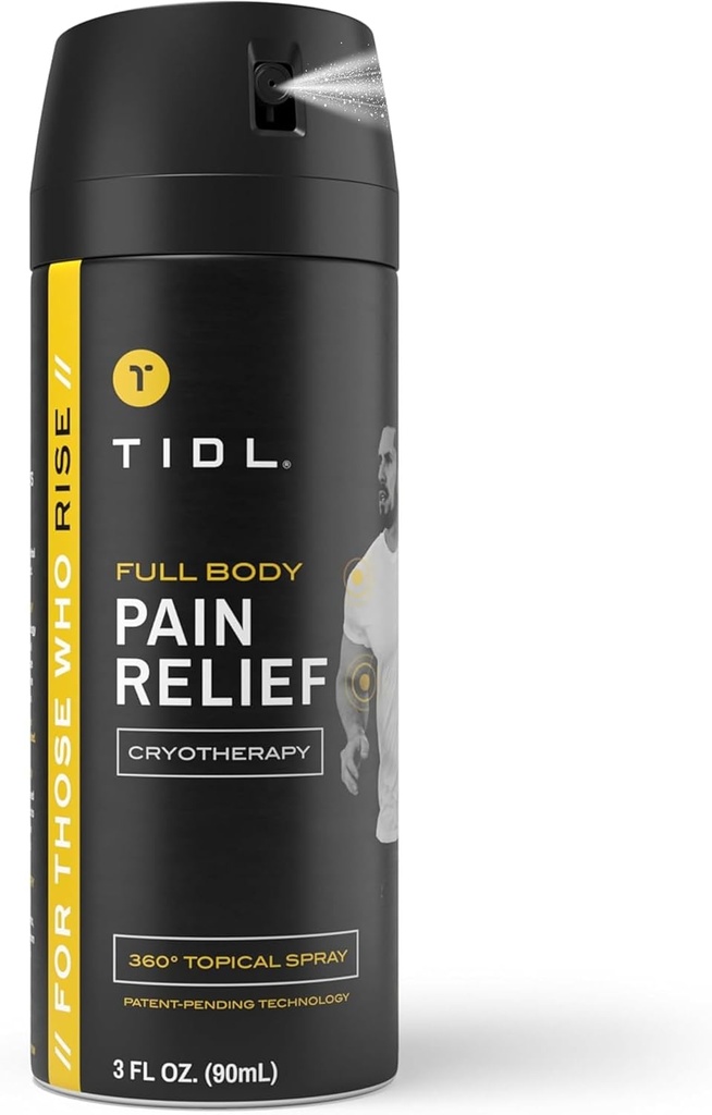 TIDL Cryotherapyの痛みの救助のスプレー、3 Ozのターゲットを付けられた首の痛み、接合箇所及び筋肉痛みの軽減、有機性、植物ベースのメントール、関節炎のための即刻の冷却、背部及び膝の痛み