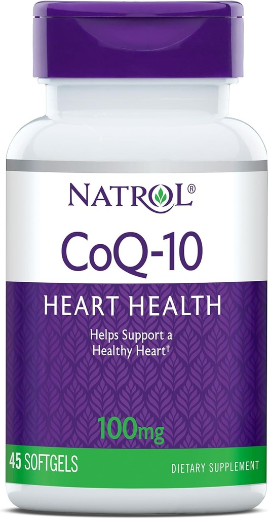 Natrol、CoQ-10 Softgels、中心の健康の食事療法の補足、100のmg、45の計算