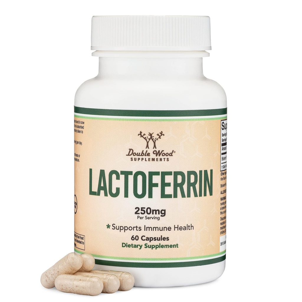 サービング(60のカプセル)ごとのLactoferrin 250mgはBioferrin Lactoferrin -二重木製の補足による鉄の欠乏および免疫サポートのための優秀な鉄の補足を特許を取ました