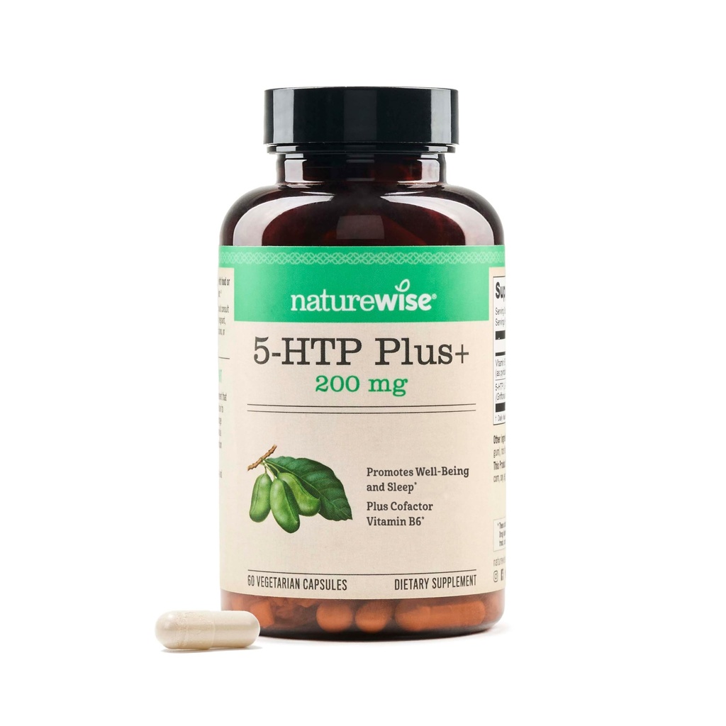 NatureWise 5-HTP 200mgは、コファクタビタミンB6とグリコニア種子からのサプリメント - 気分のサポートと大人のための自然な睡眠補助金 - 遅延リース、ビーガン - 60カウント[2ヶ月の供給]