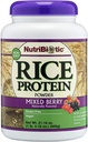 NutriBiotic - 混合ベリーライスプロテイン、1 Lb 5 Oz(600g) | 低炭水化物、ケトフレンドリー、ビーガン、生タンパク質パウダー | 成長&化学、GMOまたはグルテンフリーで処理 | 消化しやすい&栄養素リッチ