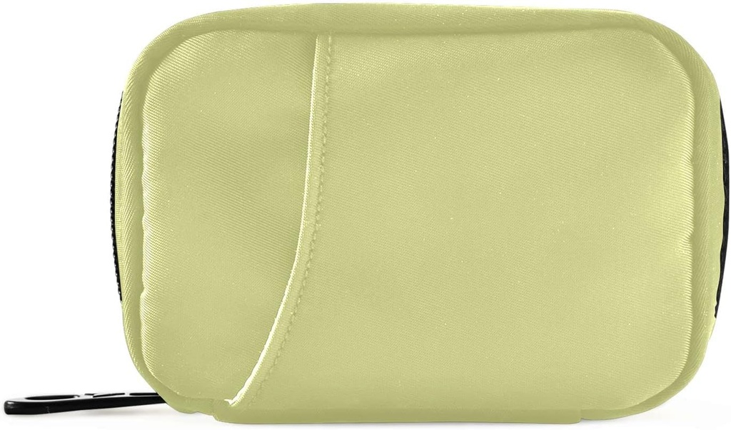 Naanle Pill Box 7 Day Case Travel Organizer Bag with Zipper Portable Compact Size for Vitamin Supplement Holder, Solid Color Chartreuse Yellow, 4.6 x 3.14 x 1.88 Inch, 0.12 kilograms, 1.0 Count