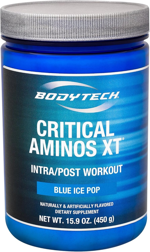 BODYTECHクリティカルアミノXTイントラ/ポストワークアウトブルーアイスポップ - 筋肉の回復をサポート(12.4オンスパウダー)