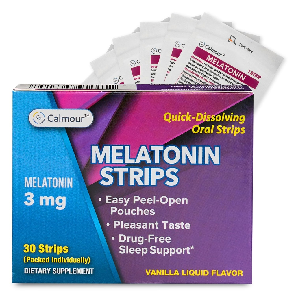 30 経口睡眠ストリップ | クイック解散 3mg メラトニンストリップ | 作業はグミよりも速く | リラックスナッピングサプリメント | より良い休息と目の健康のための究極の睡眠補助金