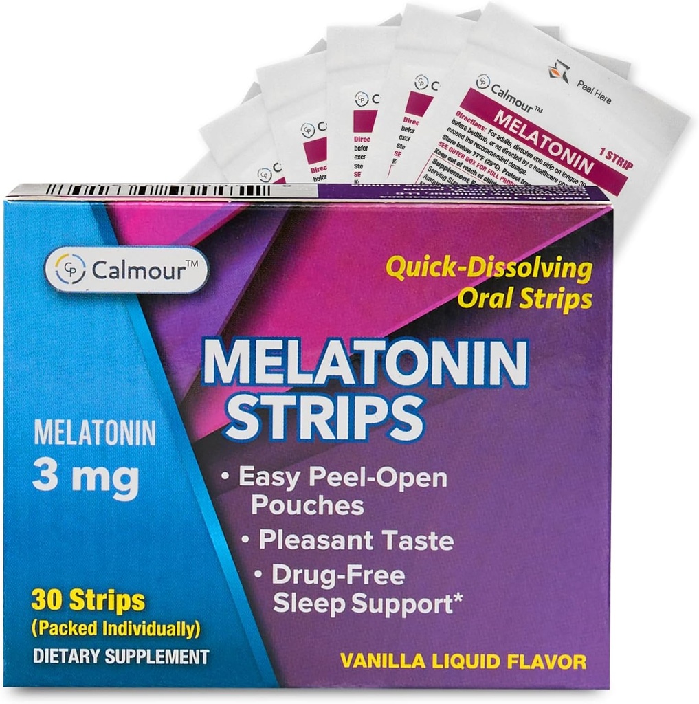 30 Oral Sleep Strips | Quick-Dissolving 3mg Melatonin Strip | Works Faster Than Gummies | Relaxation Napping Supplements | The Ultimate Sleeping Aid for Better Rest and Eye Health