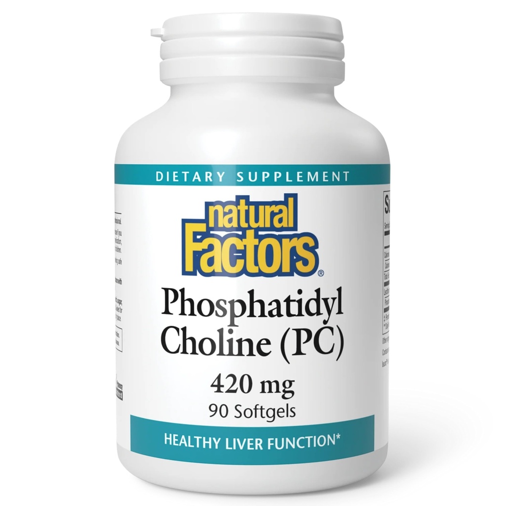 自然な要因-Phosphatidylコリン(PC)420mgは、健康な肝臓機能、90の柔らかいゲルを支えます