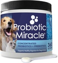 NUSENTIA Probiotics for Dogs -(360 Scoops)-Probiotic Miracle -Advanced, Species Specific Probiotics and Prebiotics to Stop Diarrhea, Loose Stool, and Yeast-Plus Immune Support