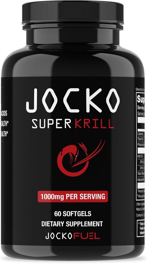 Jockoの燃料のAntarcticのKrillオイルOmega 3の脂肪酸はDHA及びEPA - 1000mg Softgels -サポート接合箇所、移動性及び精神機能(60のSoftgels)を補います