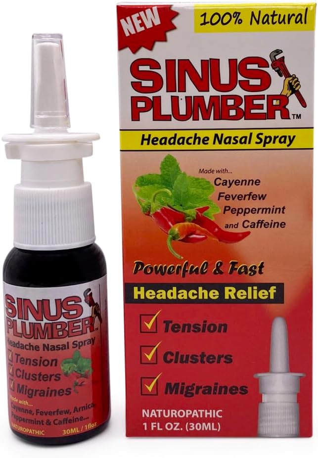 Sinus Plumber Migraine Headache Nasal Spray ととも に Capsaicin と Feverfew