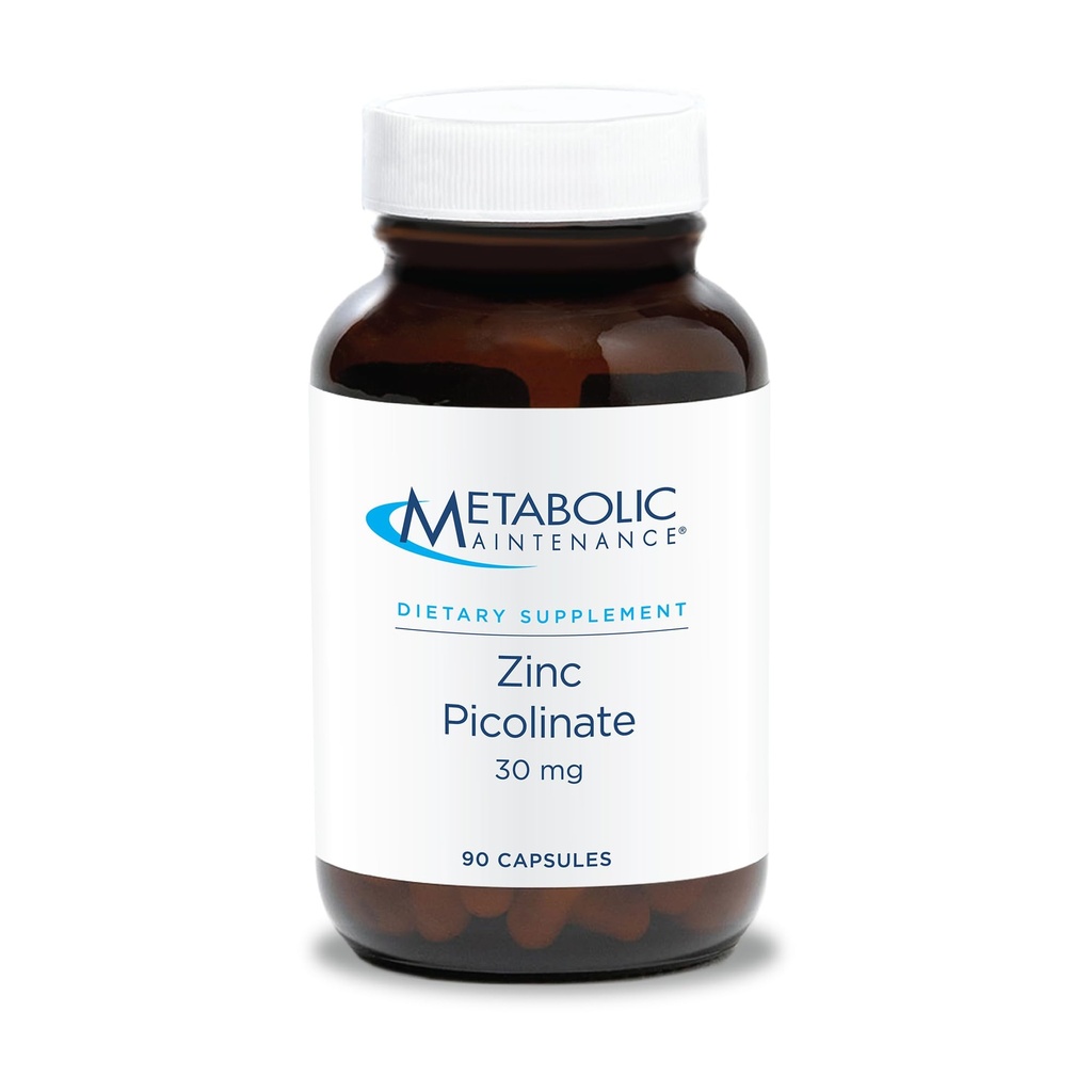 メタボリックメンテナンス亜鉛ピコリン酸塩30mg - ビタミンC、免疫健康のための純粋なミネラルサポートコンプレックス、カプセルごとの30mg - 90カプセル