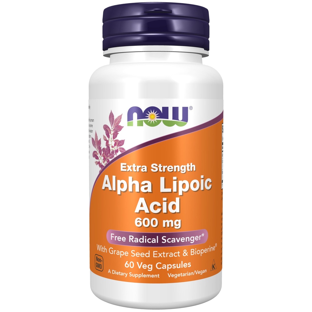 NOW食品は、Grape Seed Extract&Bioperine®、余分な強度、60カウント(パッケージ1)とアルファリポ酸600mgを補います
