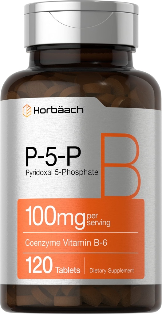 ホアバハチP5P活性ビタミンB6 100mg | 120錠 | ベジタリアン・サプリメント | GMO・グルテンフリー | ピリドキサール 5 リン酸塩 | 補酵素B6